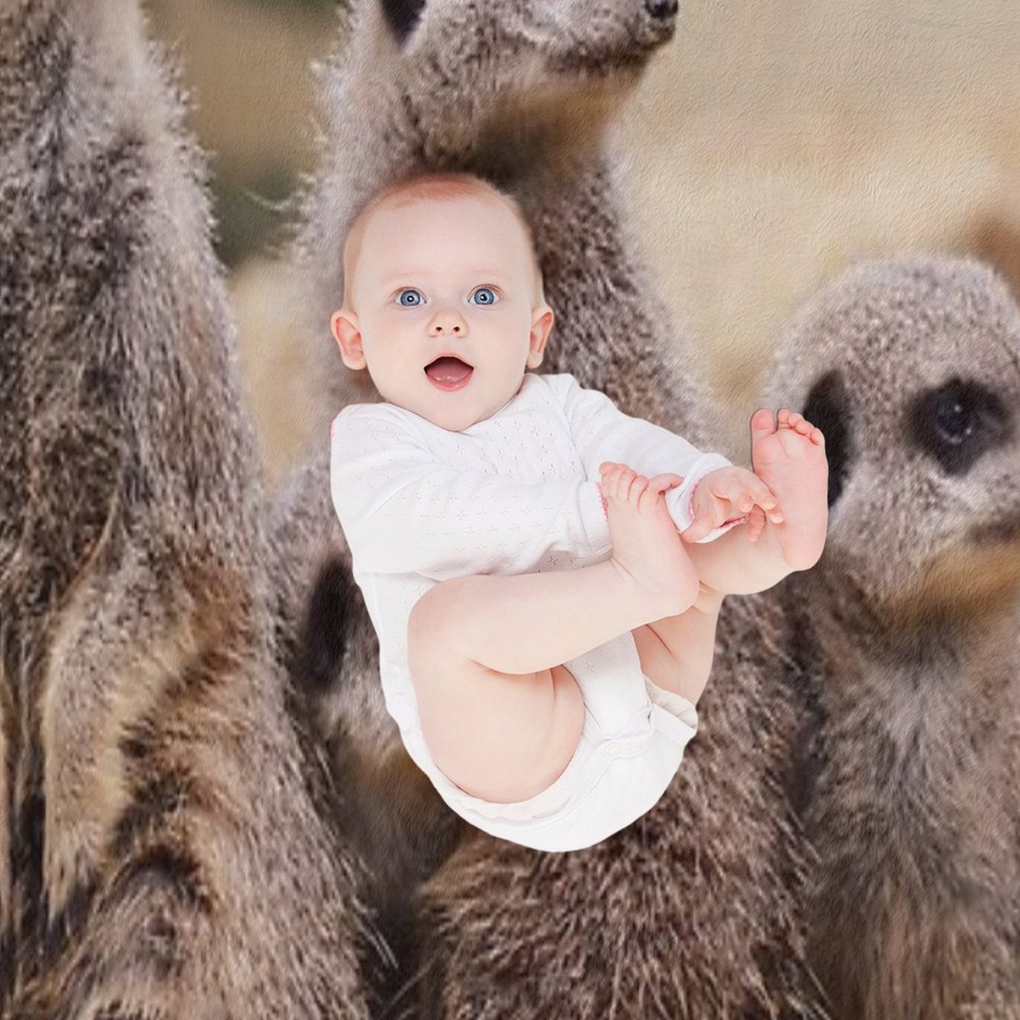 Meerkat Family Throw Blanket