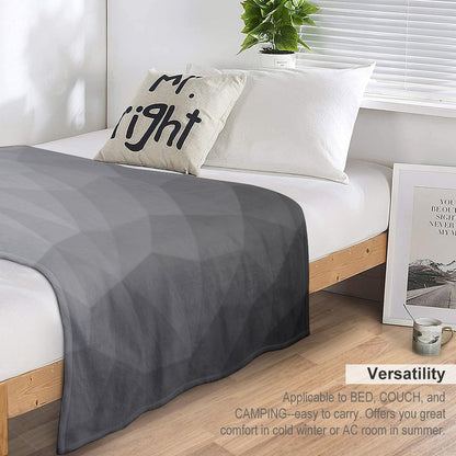 Gray Gradient Geometric Mesh Pattern Grey Elegant Design Throw Blanket