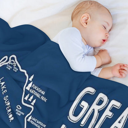 Great Lakes Map Throw Blanket