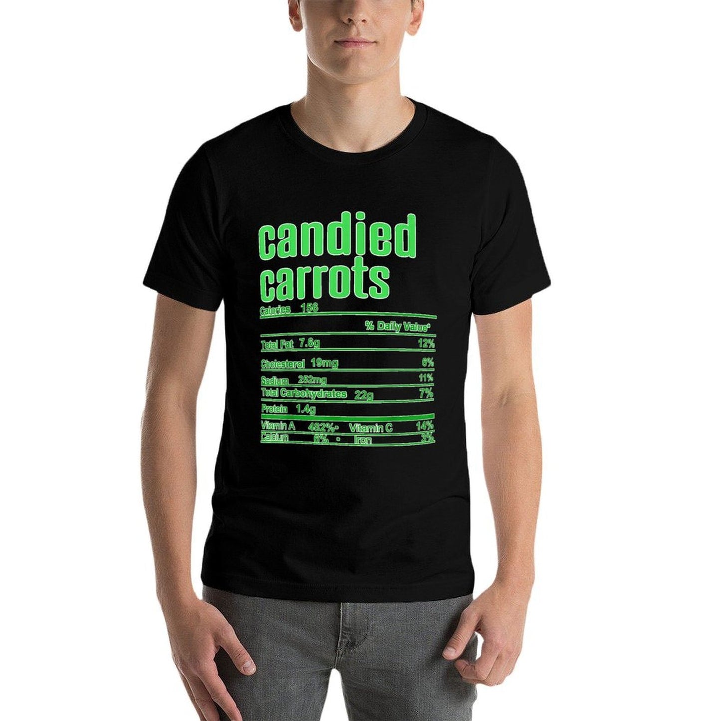 Thanksgiving Christmas Candied Carrots Nutrition Fact  Graphic-printed T-Shirt