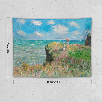 1882-Claude Monet-Cliff Walk at Pourville-66 X 82 Tapestry