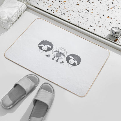 Trio Of Sheep. Bath Mat