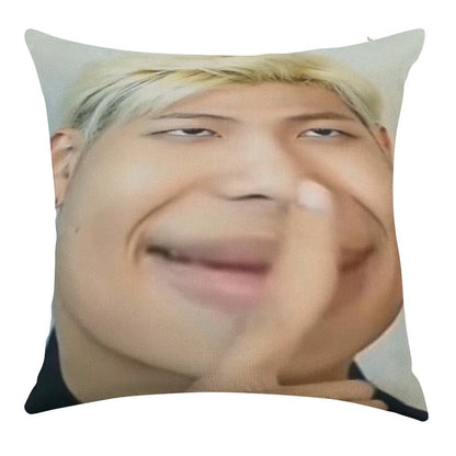 Namjoon Meme Linen Throw Pillow Cover