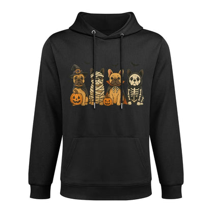 Cute French Bulldog Halloween Costume Frenchie Dog Ghost Durable Construction Hoodie