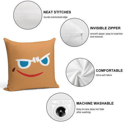 Gingerbrave Cursed Face Soft Anti-Pilling Throw Pillow