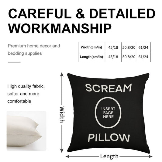 SCREAM PILLOW Linen Throw Pillow Cover