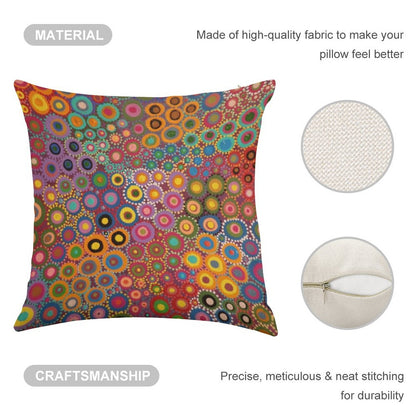 Desert Wildflowers Linen Throw Pillow Cover