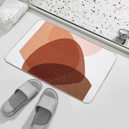 Terracotta Abstract 70 - Modern, Contemporary Art - Abstract Organic Shapes - Minimal - Brown Bath Mat