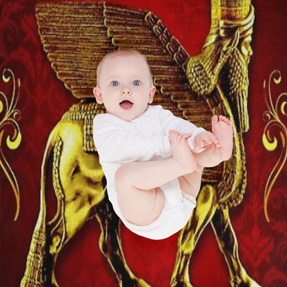 Assyrian LAMASSU ( WInged Bull) Throw Blanket