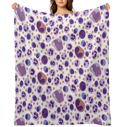 Large White Blood Cell Pattern Throw Blanket