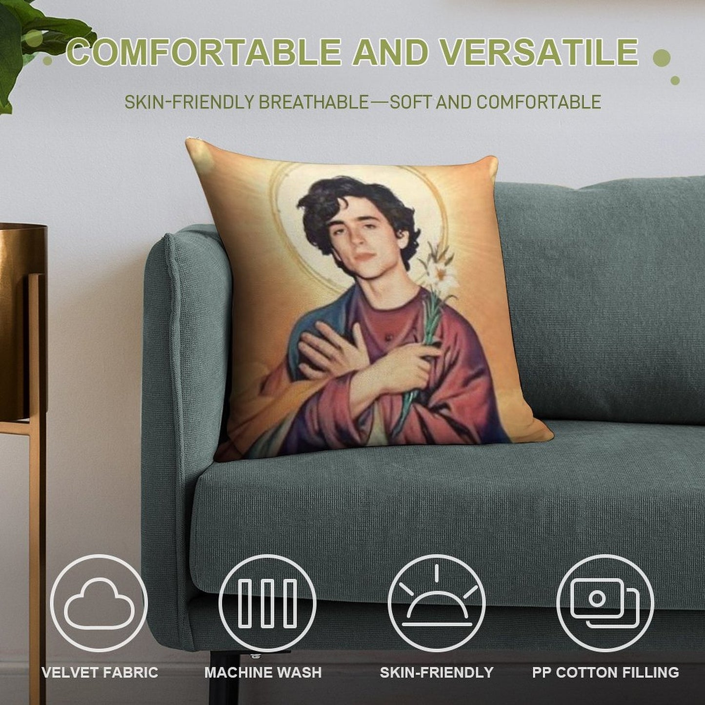 Timothee Chalamet Saint Soft Skin-Friendly Throw Pillow