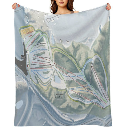 Mount Kato Resort Trail Map Throw Blanket