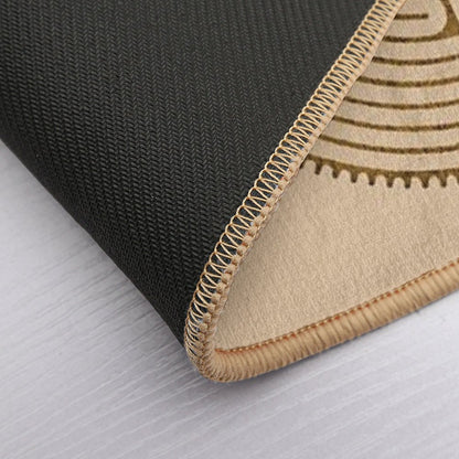 Symbol Chartres Labyrinth Metal Gold Antique Style Bath Mat