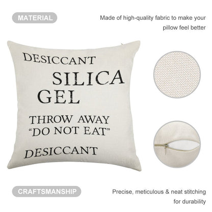 Silica Gel Desiccant Do No Eat (correct) Linen Throw Pillow Cover