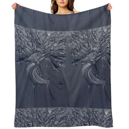 Blue Marlin Tuna Throw Blanket
