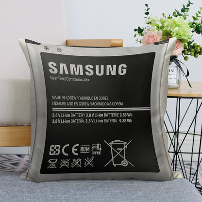PHONE BATTERY PILLOW Linen Throw Pillow Cover