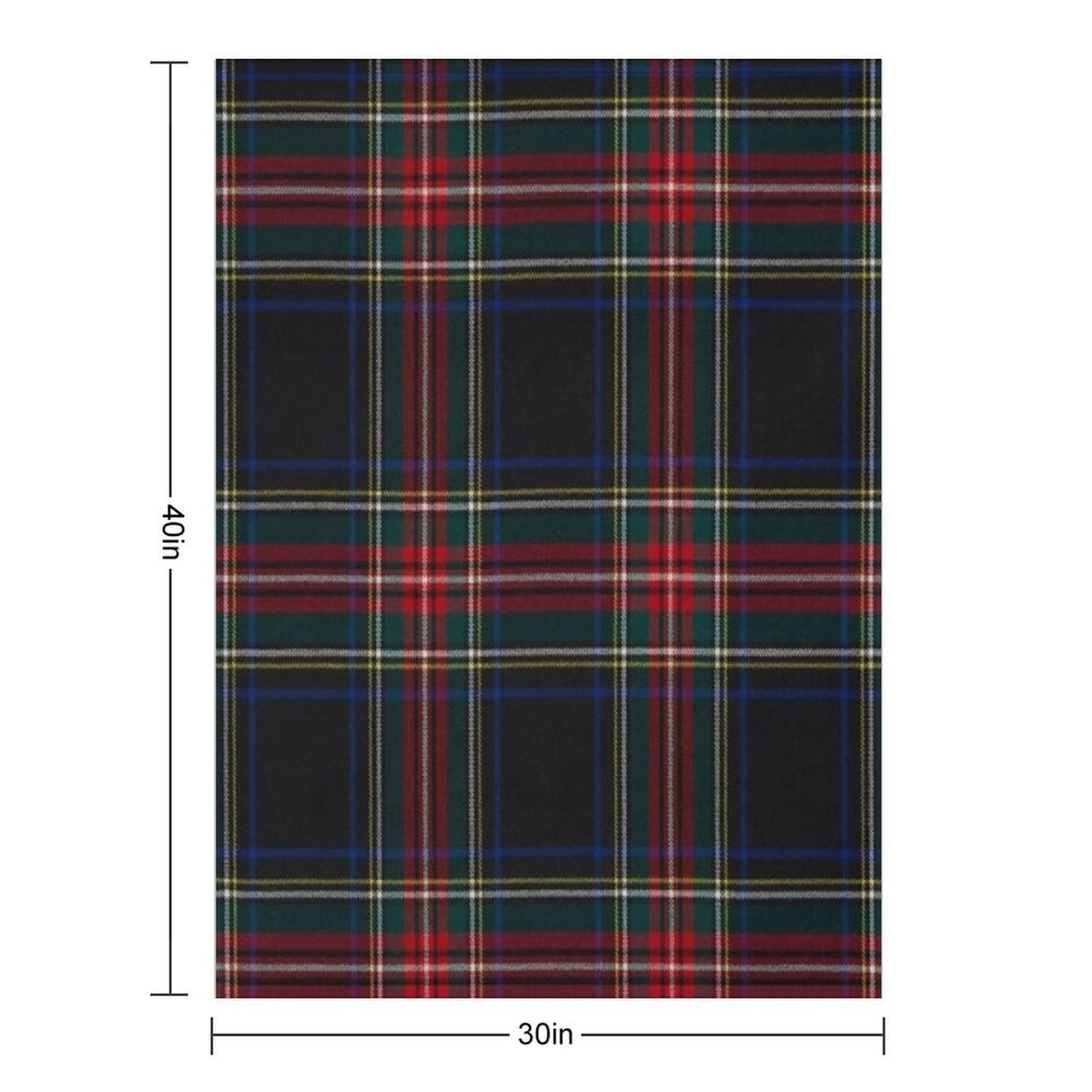 Stewart Black Scottish Tartan Throw Blanket
