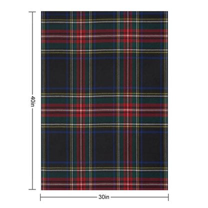 Stewart Black Scottish Tartan Throw Blanket