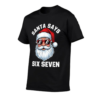 Funny Santa Says Six Seven Christmas 67 Meme Xmas Boys Girls  Heathered Texture T-Shirt