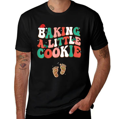 Baking A Little Cookie Cute Christmas Pregnancy Announcement  Eco-friendly Material T-Shirt