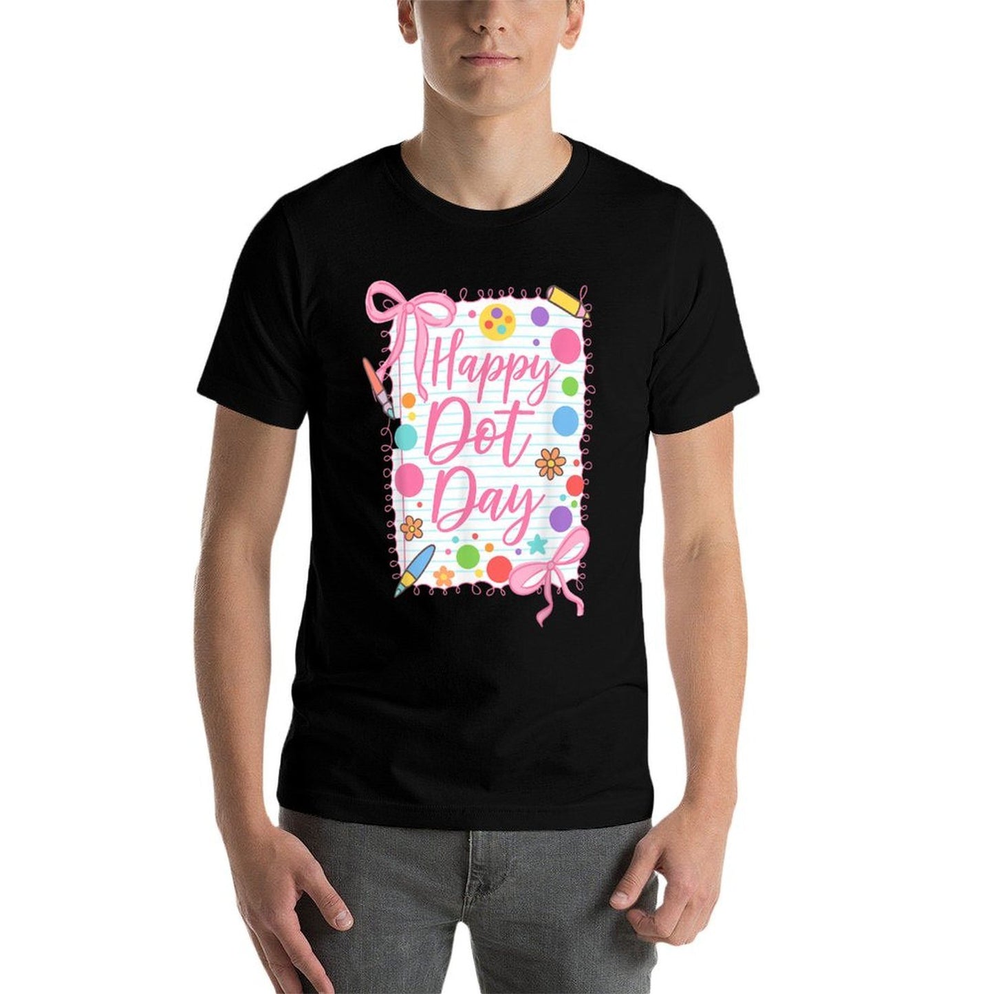 Happy Dot Day Bow Coquette for Teacher Girls  Tagless Design T-Shirt