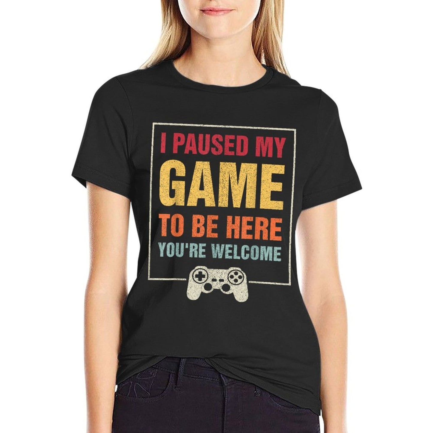 I Paused My Game To Be Here Funny Gamers Gifts Menn Boys  Odor-resistant T-Shirt