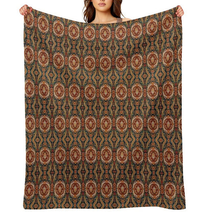 Pomegranate Lion Paisley Throw Blanket