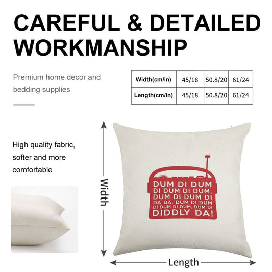 Archers Dum Di Dum Theme Tune Radio Linen Throw Pillow Cover