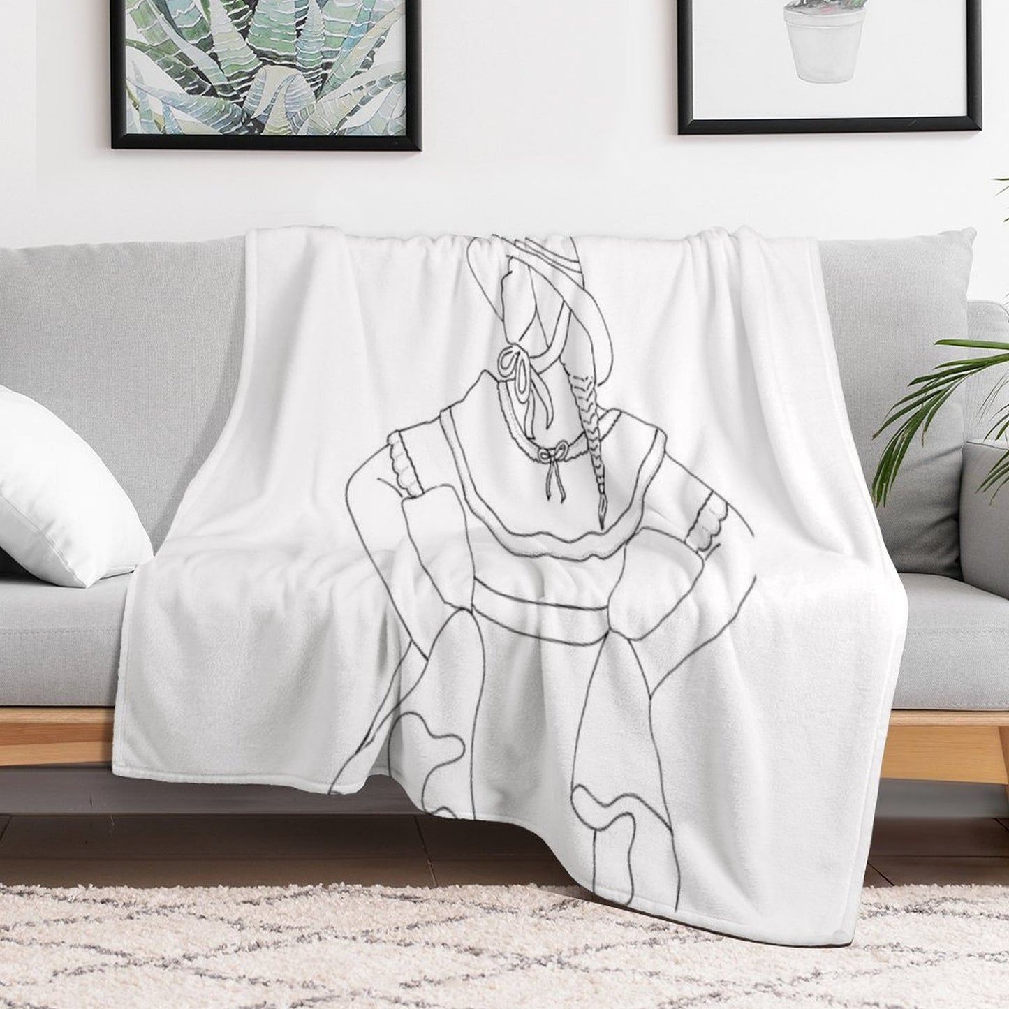 Dancer Looking to The Side, Bottomless Throw Blanket