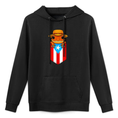 Jibaro Coqui Frog Puerto Rico Boricua Pocket Borinquen Unisex Design Hoodie