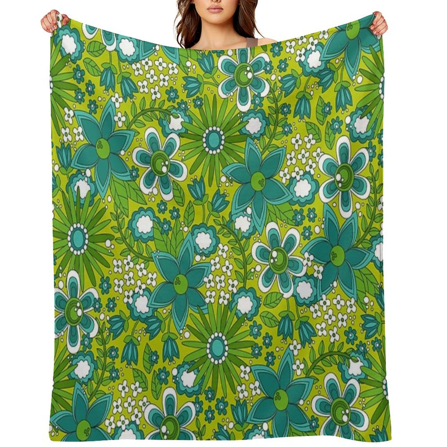 Peace, Love And Flowers Throw Blanket