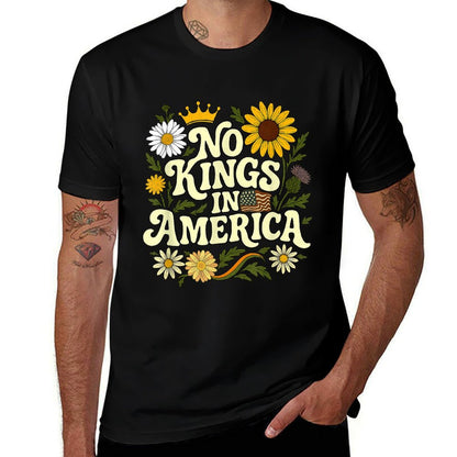 No King In American Retro Floral 70s Democracy Women  Versatile T-Shirt
