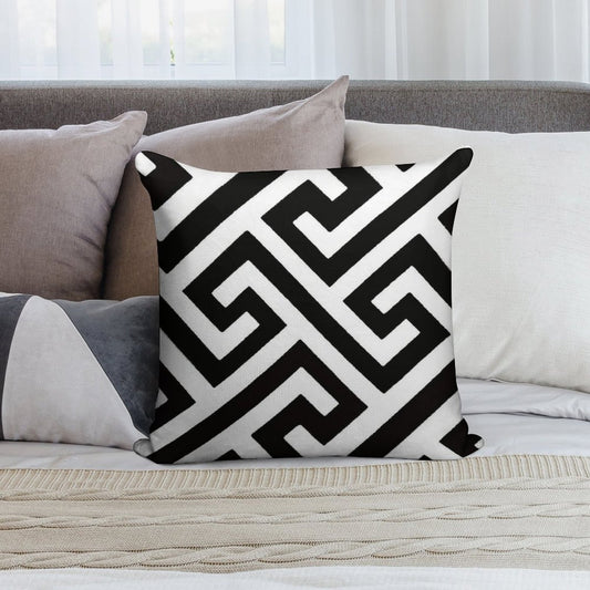 Throw Pillow  Cushion in Maze Print Design Soft Washable Throw Pillow