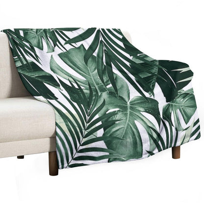 Tropical Jungle Leaves Pattern #4 #tropical #decor #art Throw Blanket