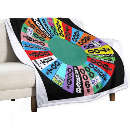 Wheel with Prizes, $ Amounts Throw Blanket
