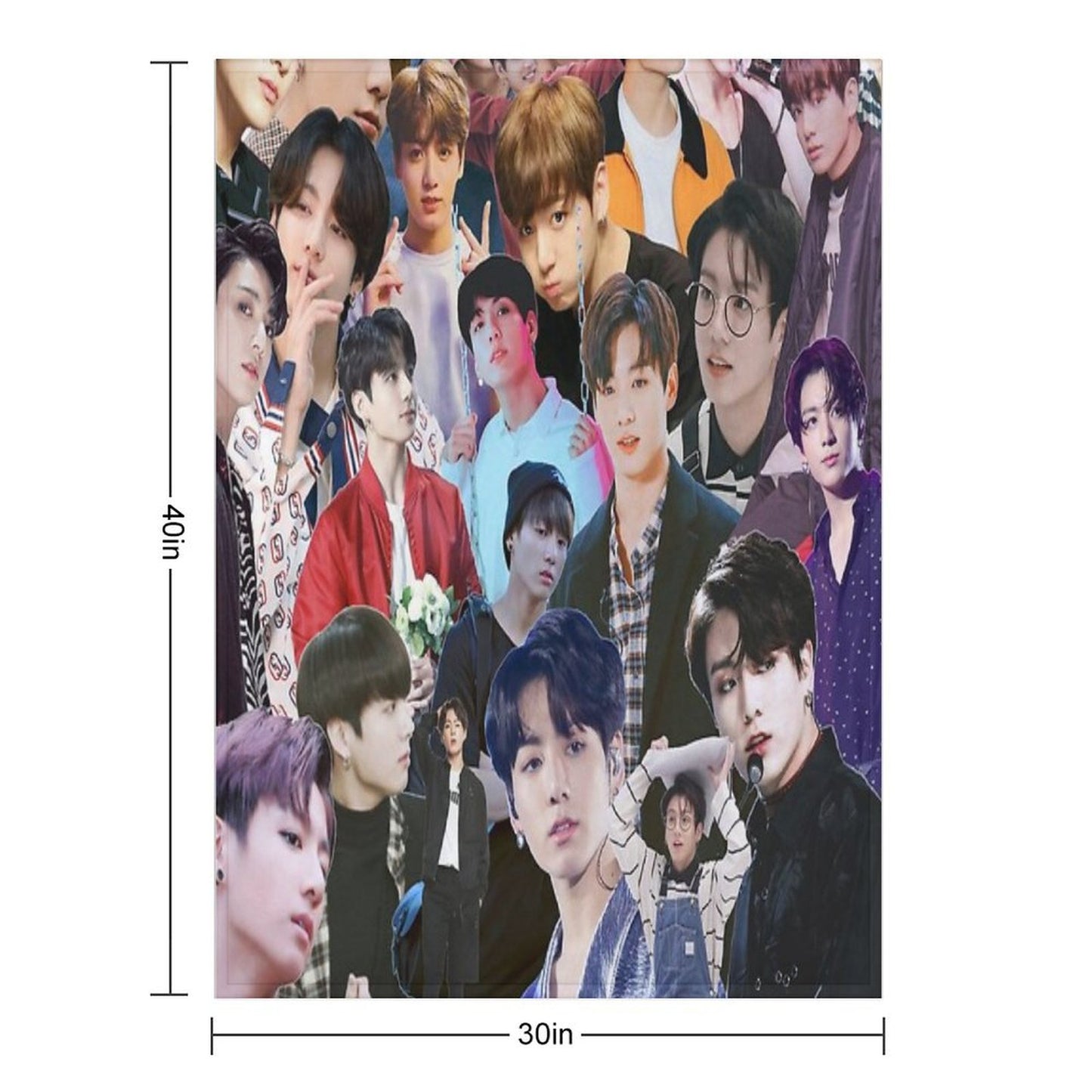Jungkook BTS Collage Throw Blanket