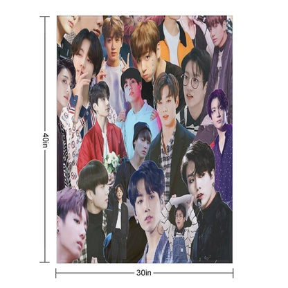Jungkook BTS Collage Throw Blanket