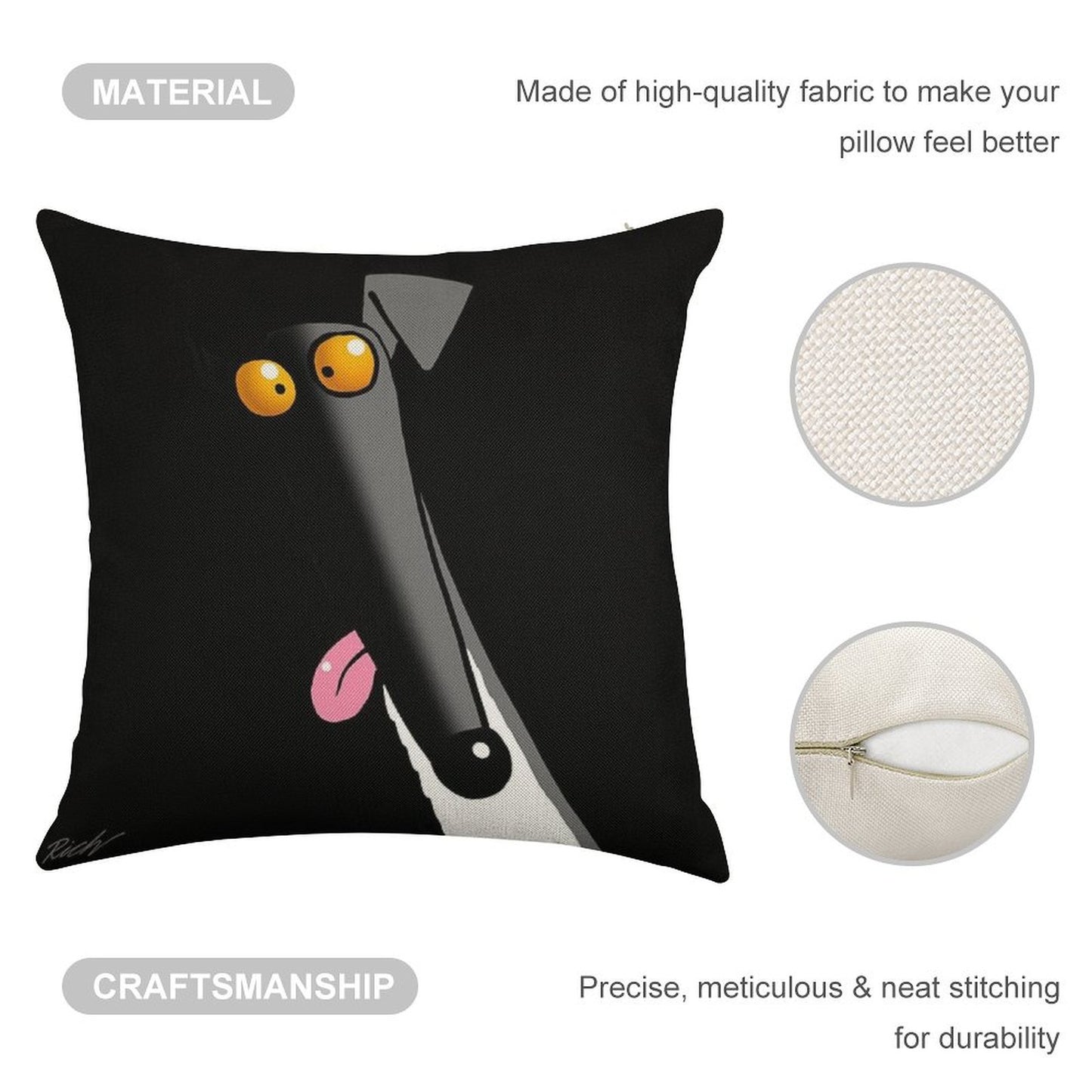 Derp in The Dark Linen Throw Pillow Cover