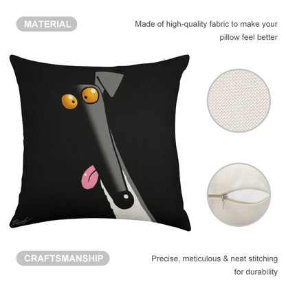 Derp in The Dark Linen Throw Pillow Cover