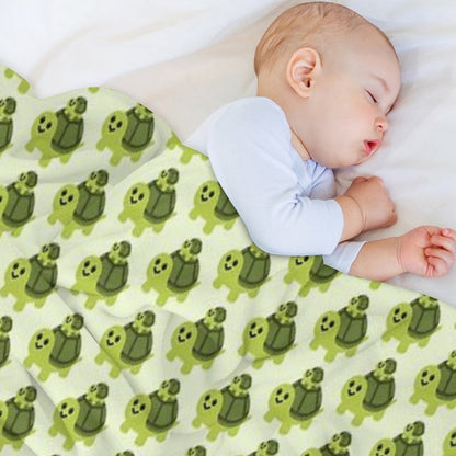 Two Turtles Small Turtle Tortoise Cute Happy Emoji Throw Blanket