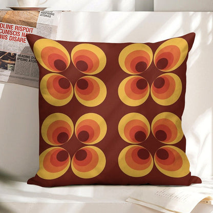 70s Graphic Linen Throw Pillow Cover