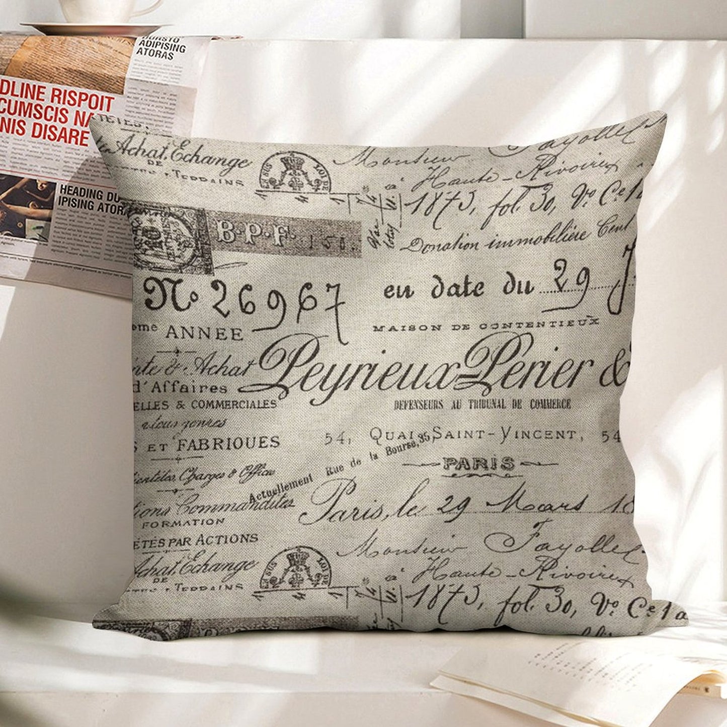 Parisan Linen Throw Pillow Cover