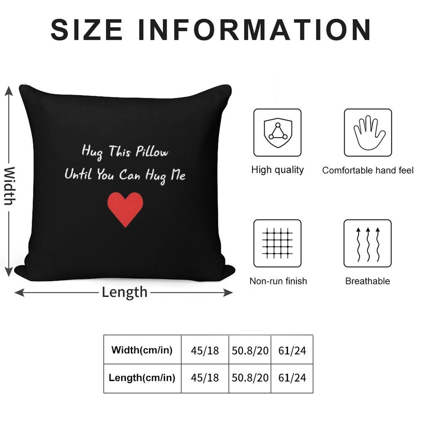 Long Distance Relationship Hug This Pillow Until You Can Hug Me Soft Bedroom Essential Throw Pillow