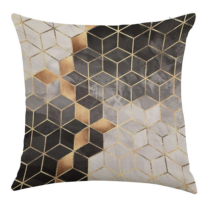 Smoky Cubes Linen Throw Pillow Cover