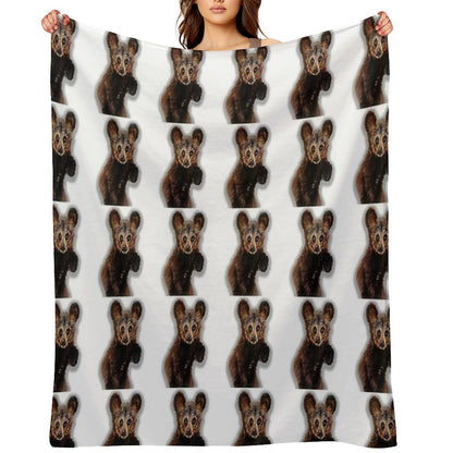 Cute Bear Drawing Throw Blanket