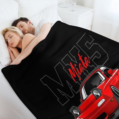 Red Miata Jdm Car Throw Blanket