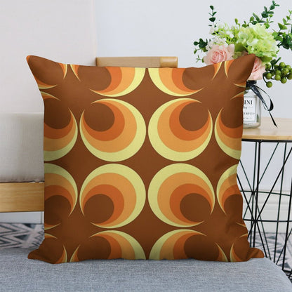 70's Retro 2 Starburst Linen Throw Pillow Cover