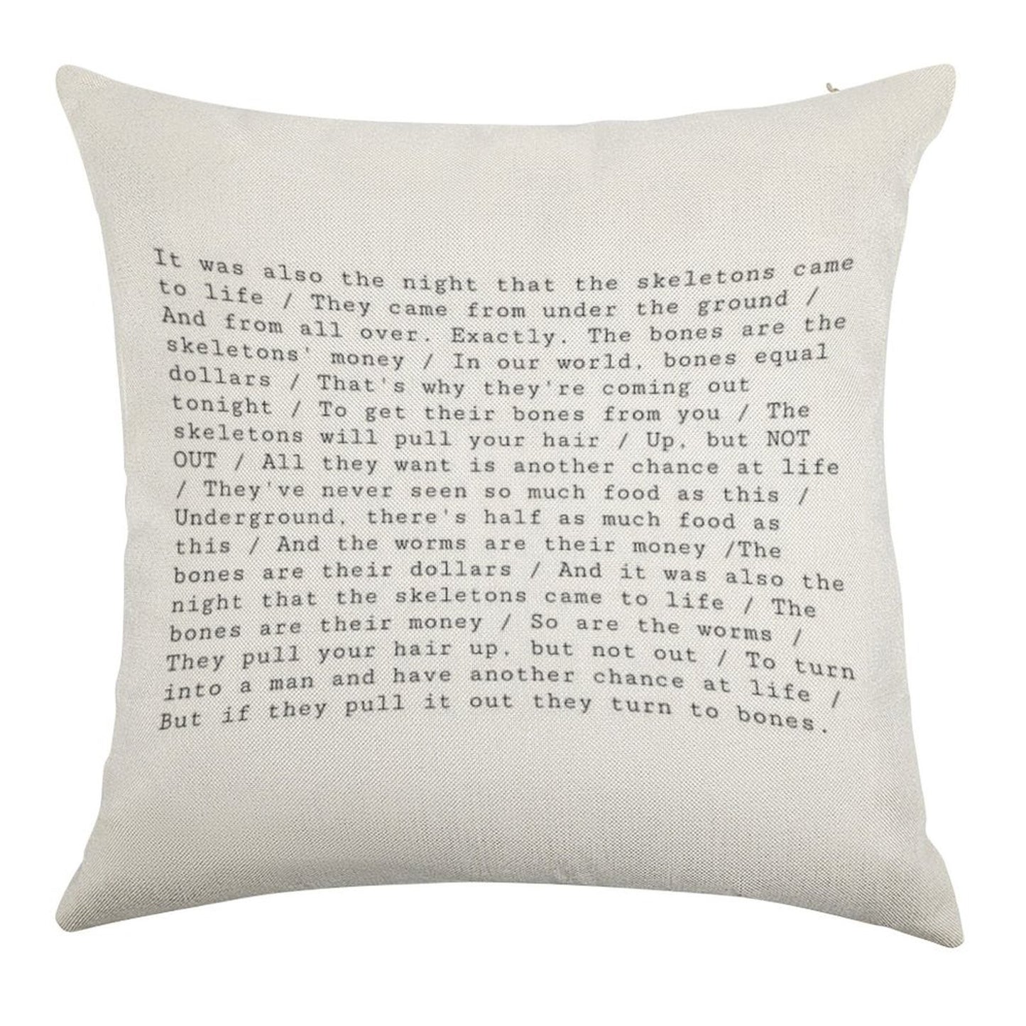 The Night That The Skeletons Came to Life Linen Throw Pillow Cover