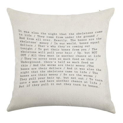 The Night That The Skeletons Came to Life Linen Throw Pillow Cover