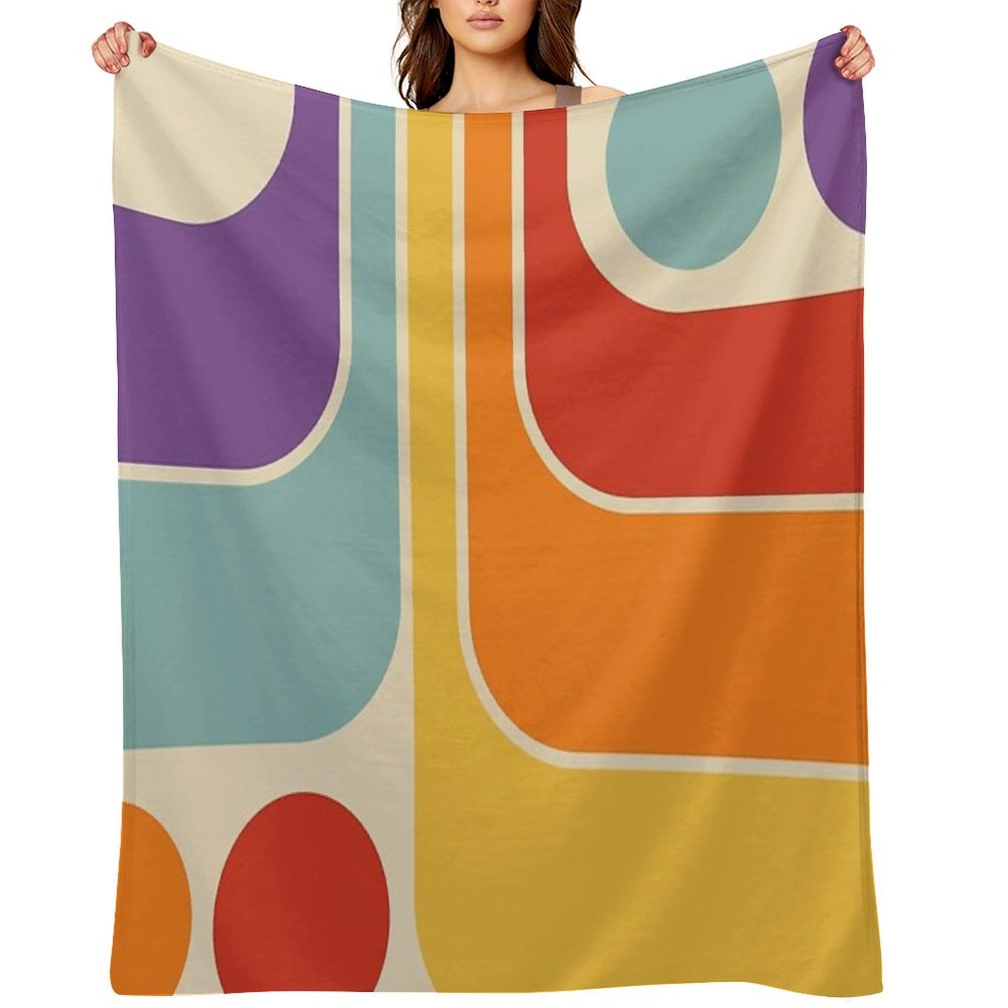 Retro Geometric Design 628 Throw Blanket